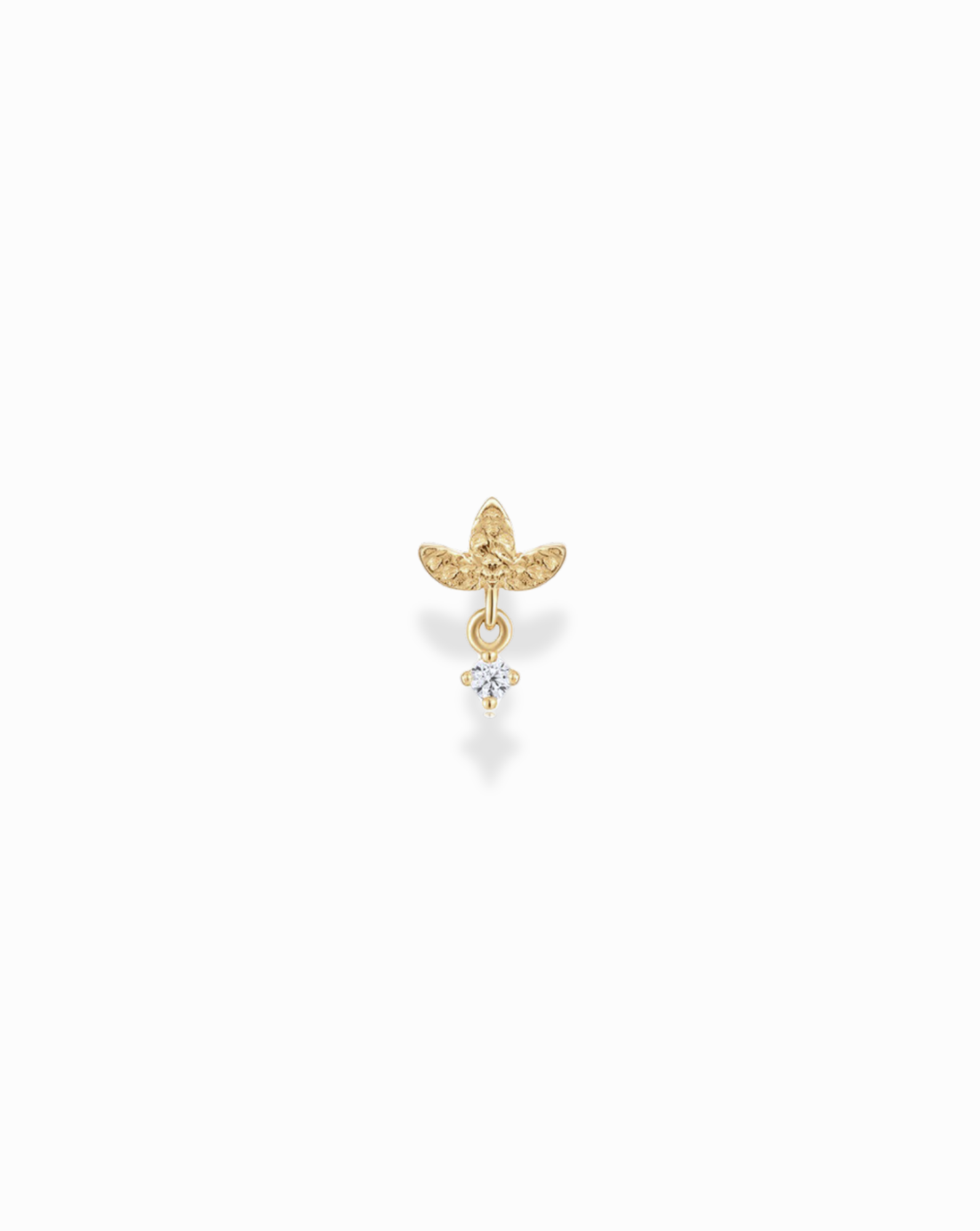 14k Mini Lotus Diamond Drop Stud - Mod + Jo - Jewelry built to last, advanced plating technology