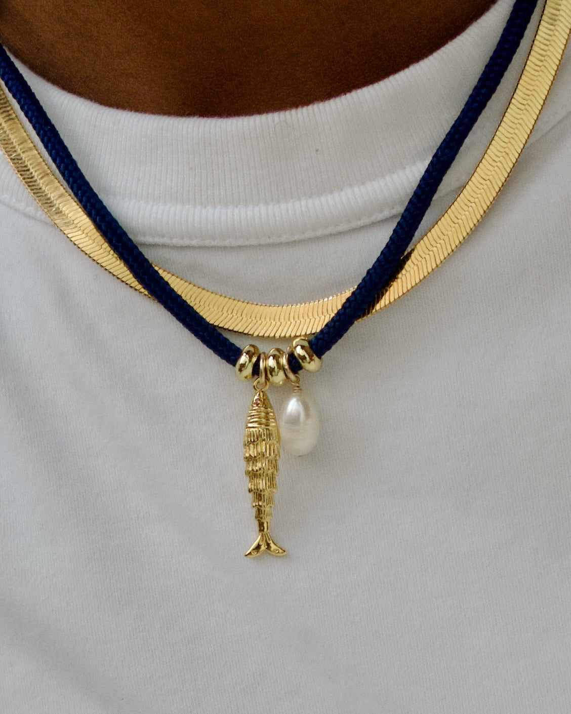 Hey Sailor Necklace Set in Navy
