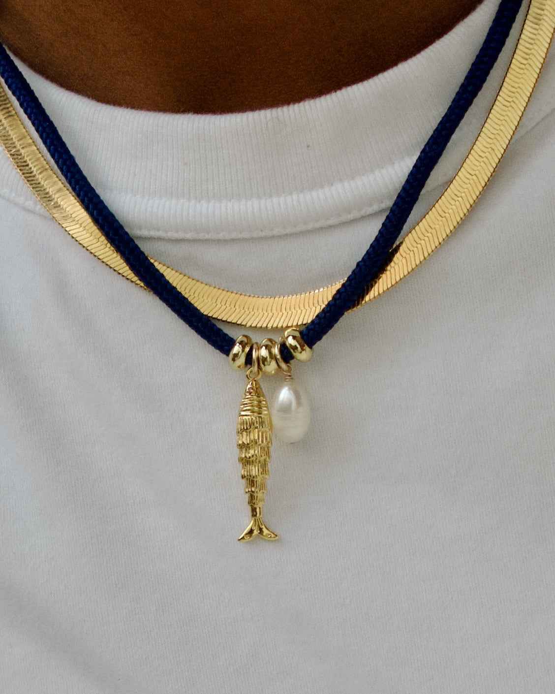 Hey Sailor Necklace Set in Navy