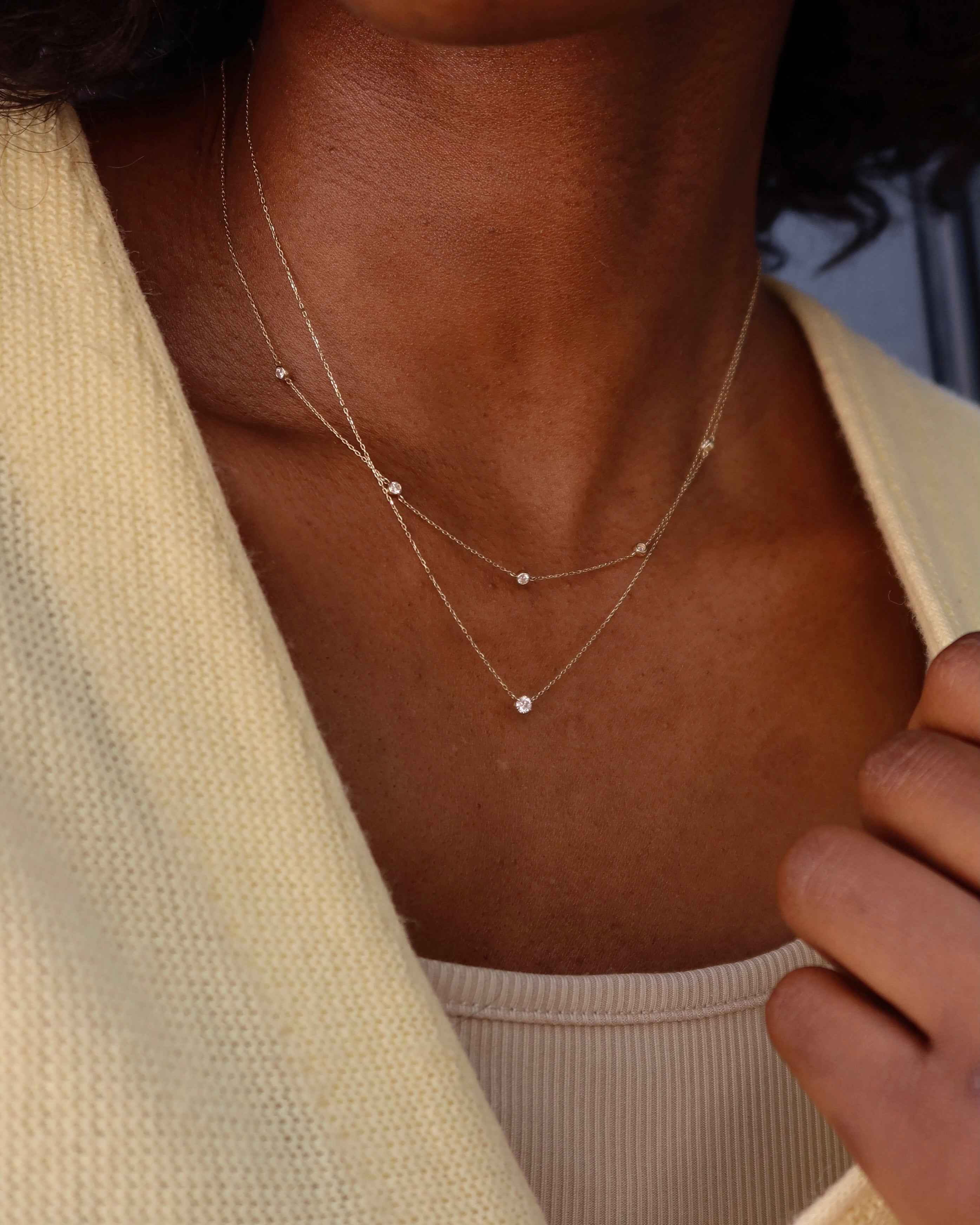 14k Brook Diamond Station Necklace