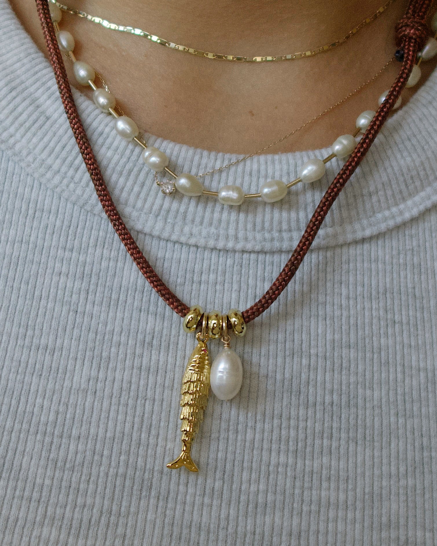 Hey Sailor Necklace Set in Rust