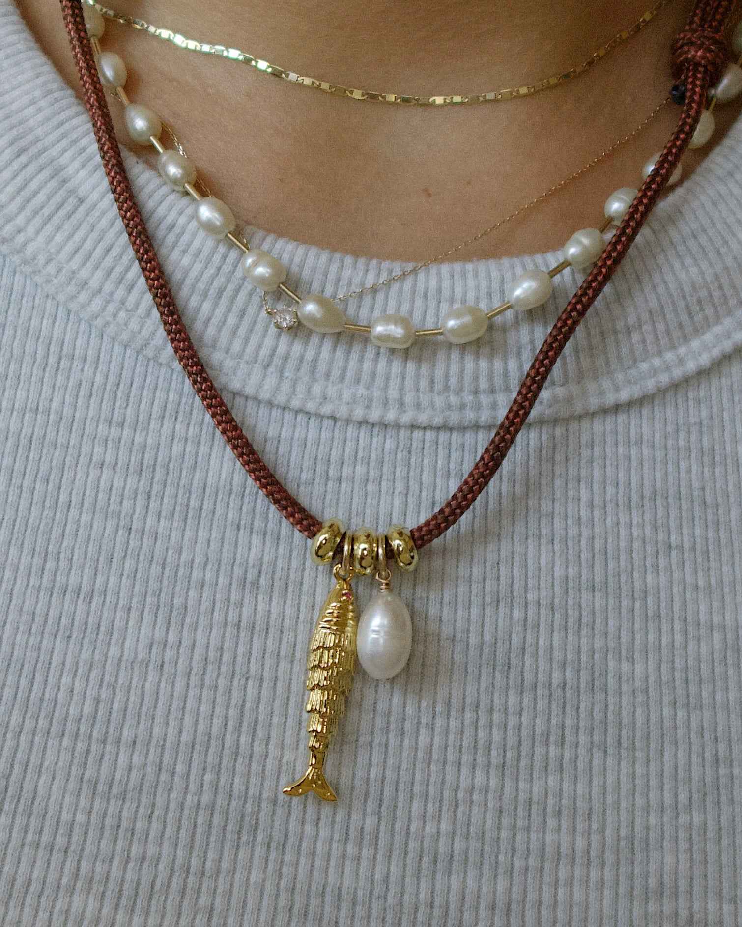 Hey Sailor Necklace Set in Rust