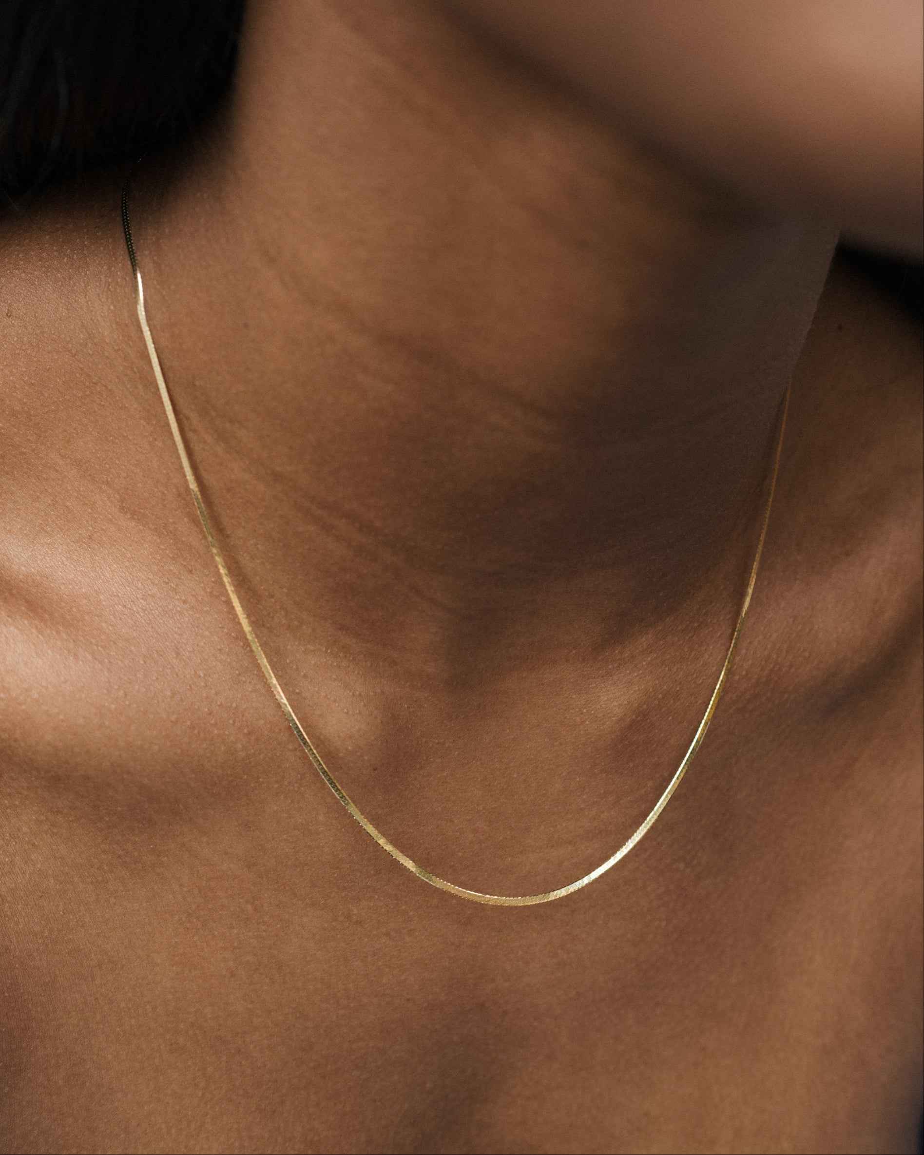 14k Caitlin Slim Herringbone Chain
