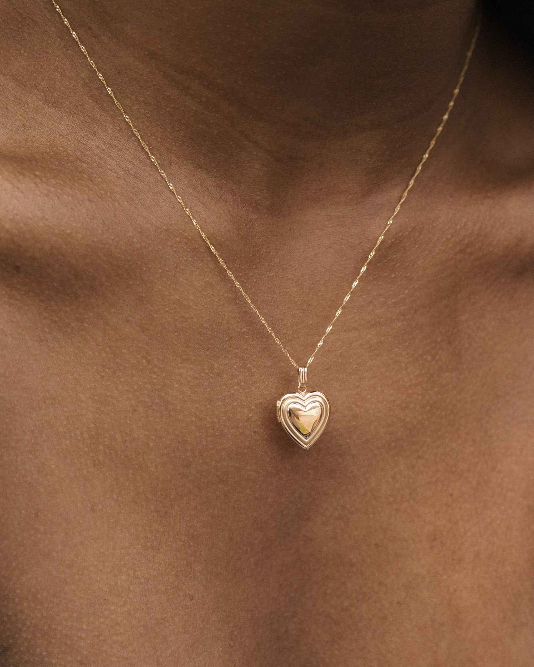 14k Greta Heart Locket Necklace