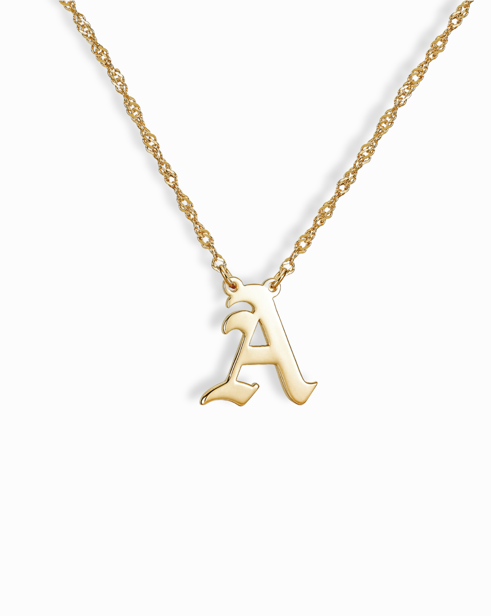 14k Gold Initial Necklace, deals Old English Initial Necklace