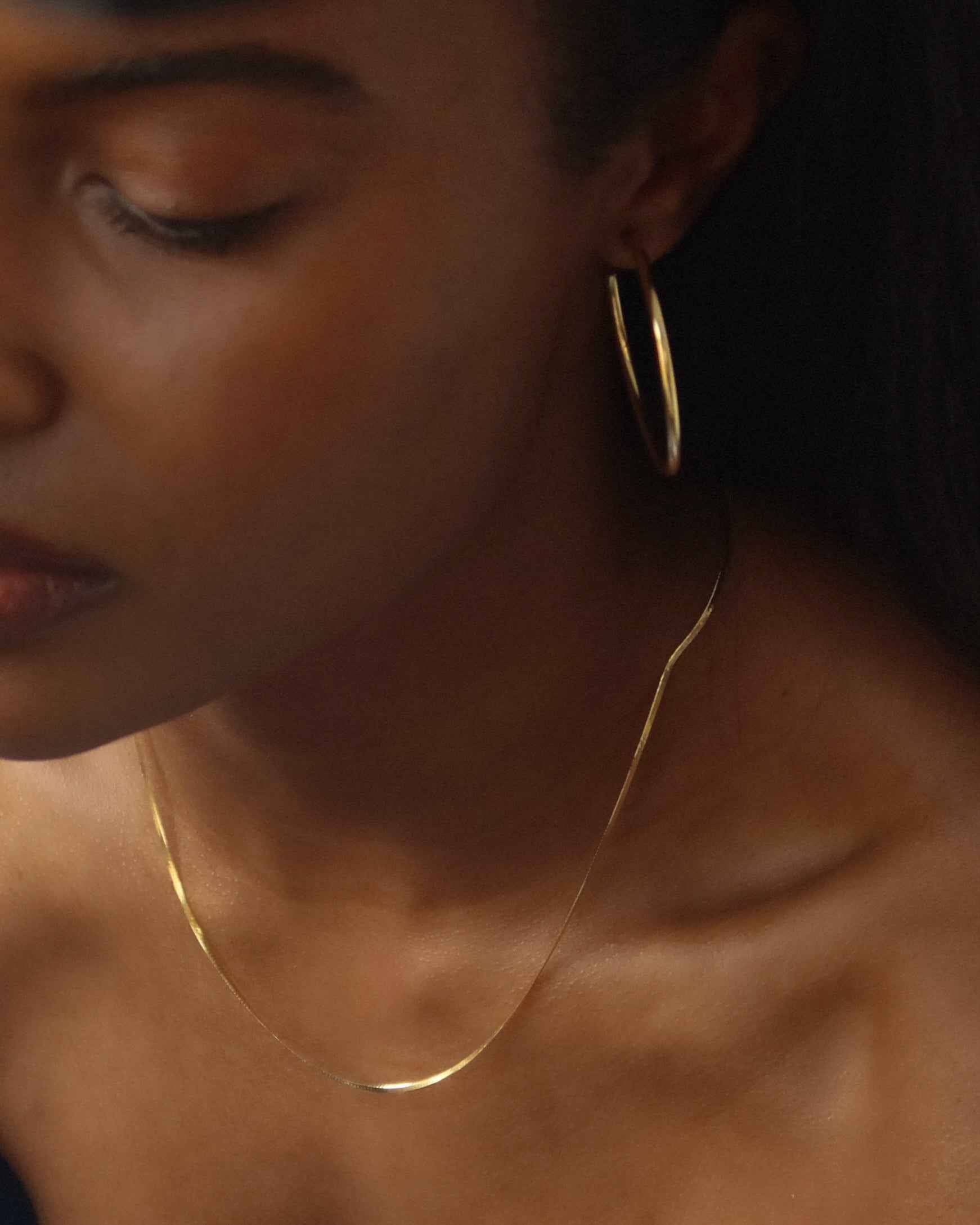 14k Caitlin Slim Herringbone Chain