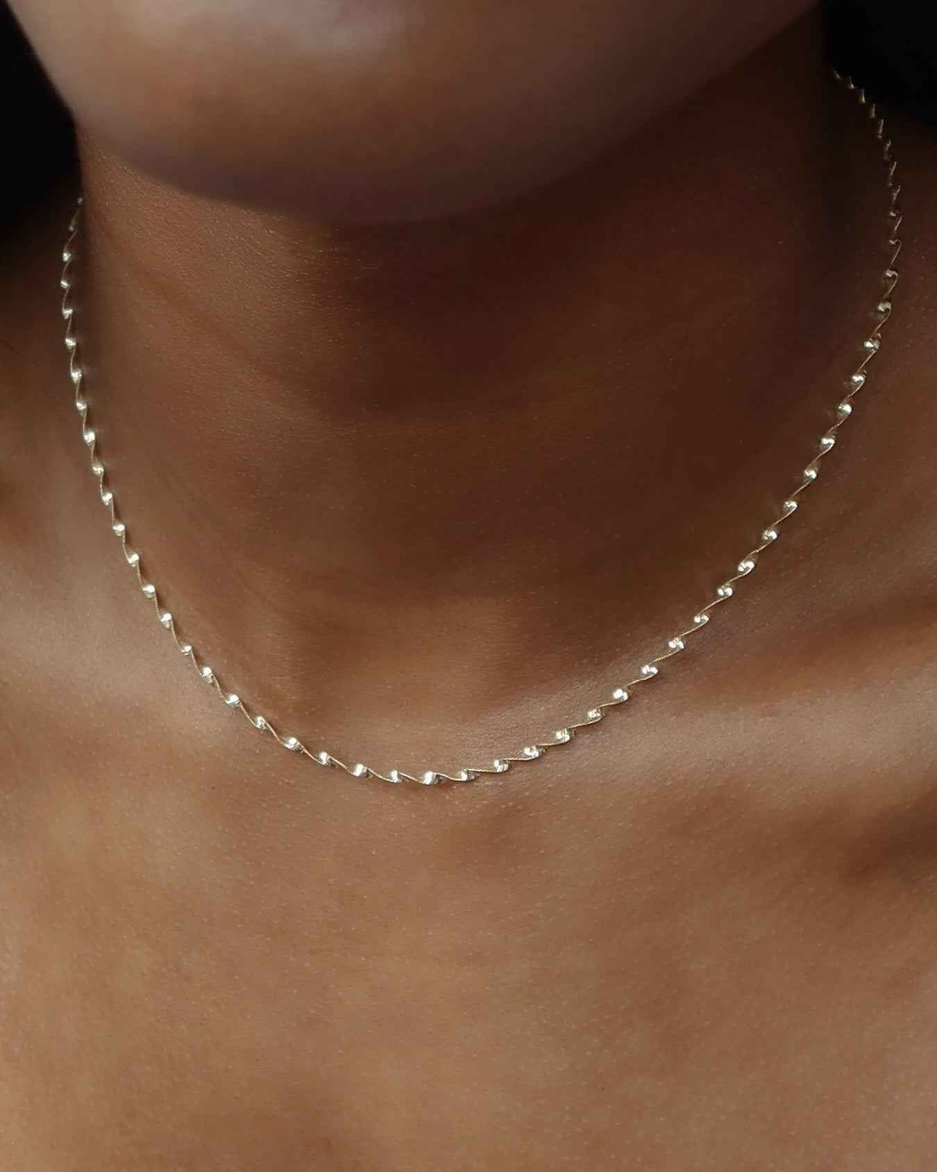 14k Kaci Twisted Herringbone Chain