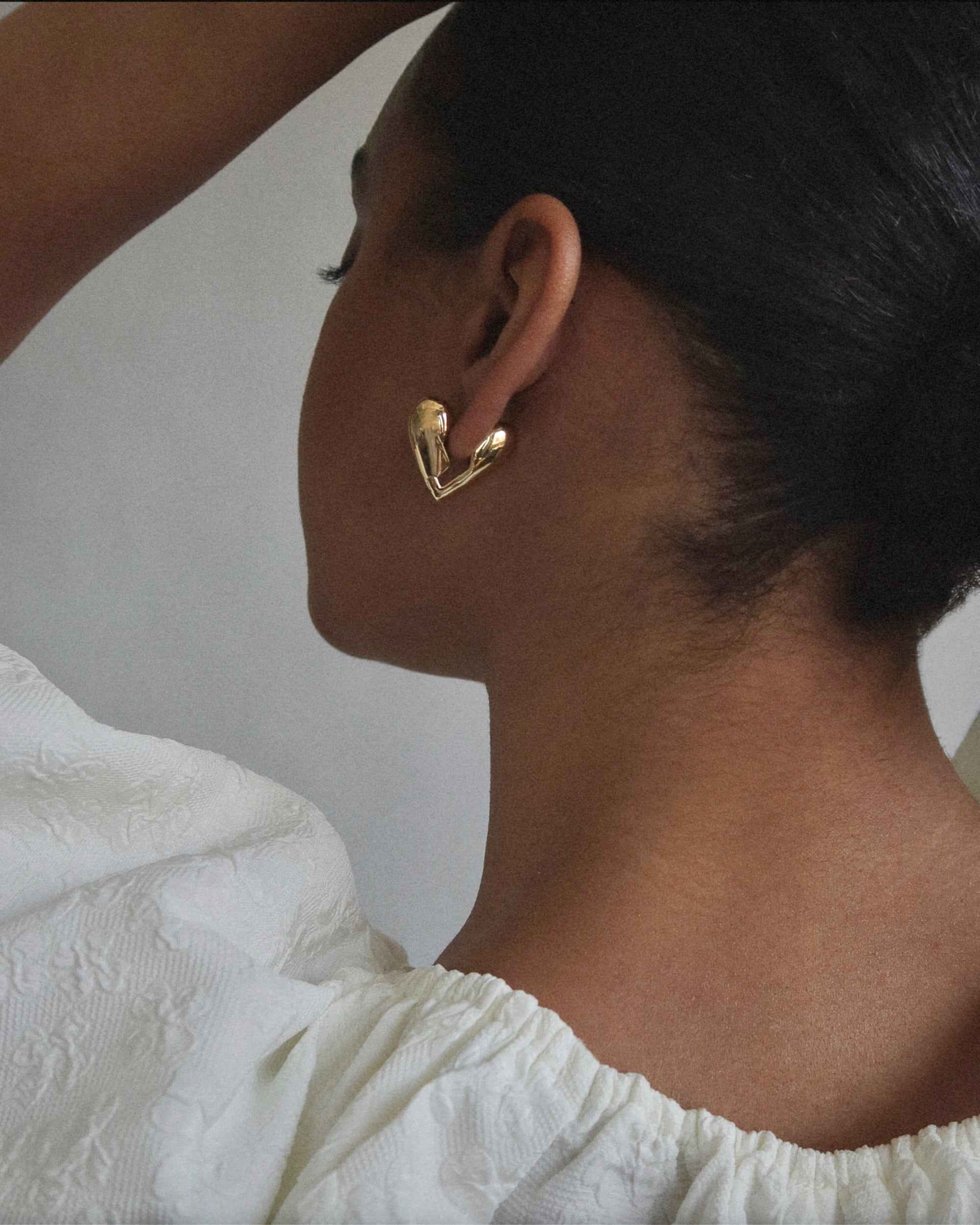 Puffy Broken Heart Hoops