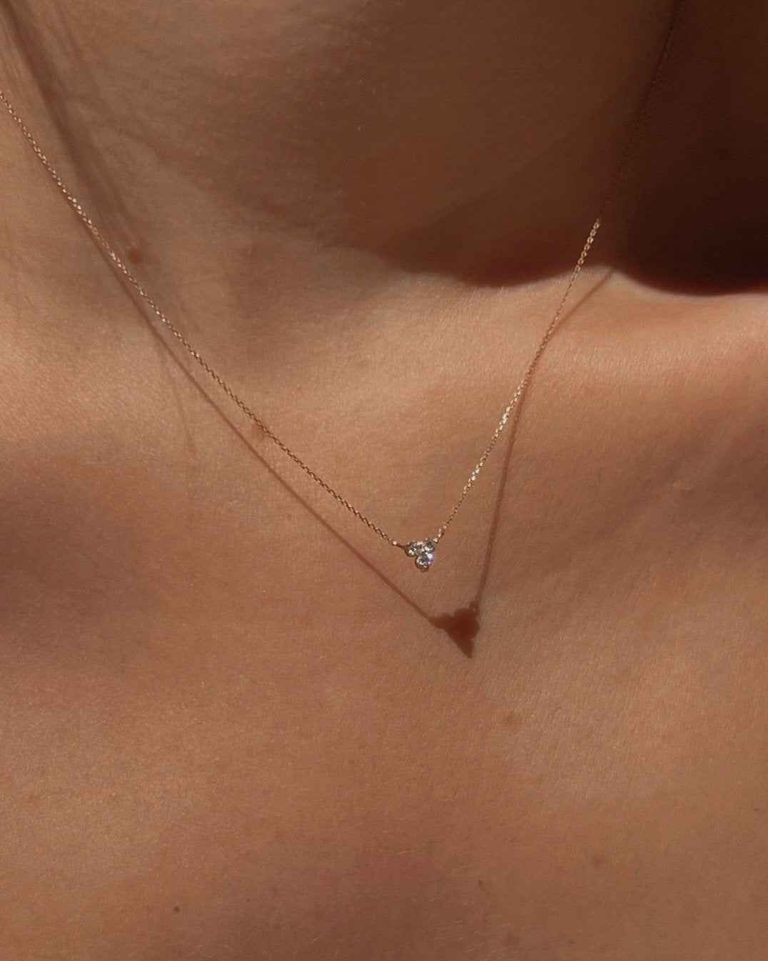 14k Diamond Trinity Necklace