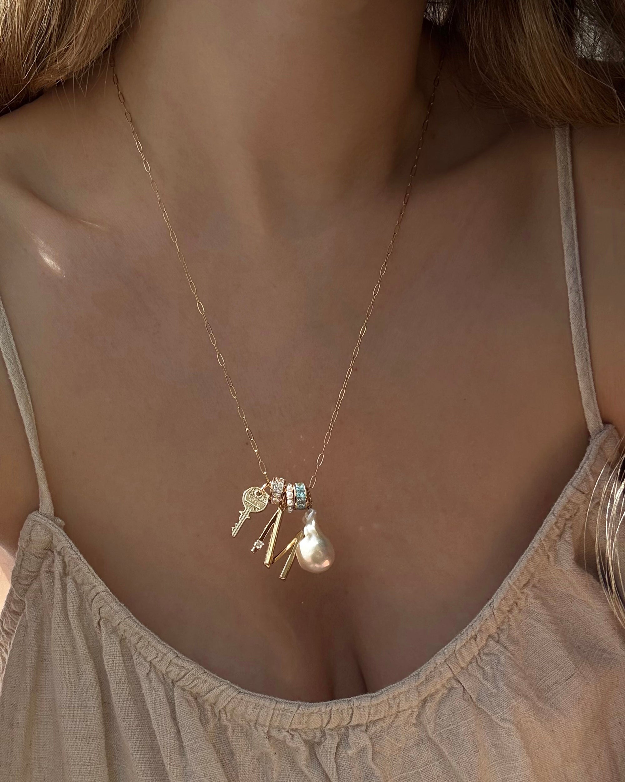 Gold Mini Key Charm | Small Petite Charms | Women's by Mod + Jo