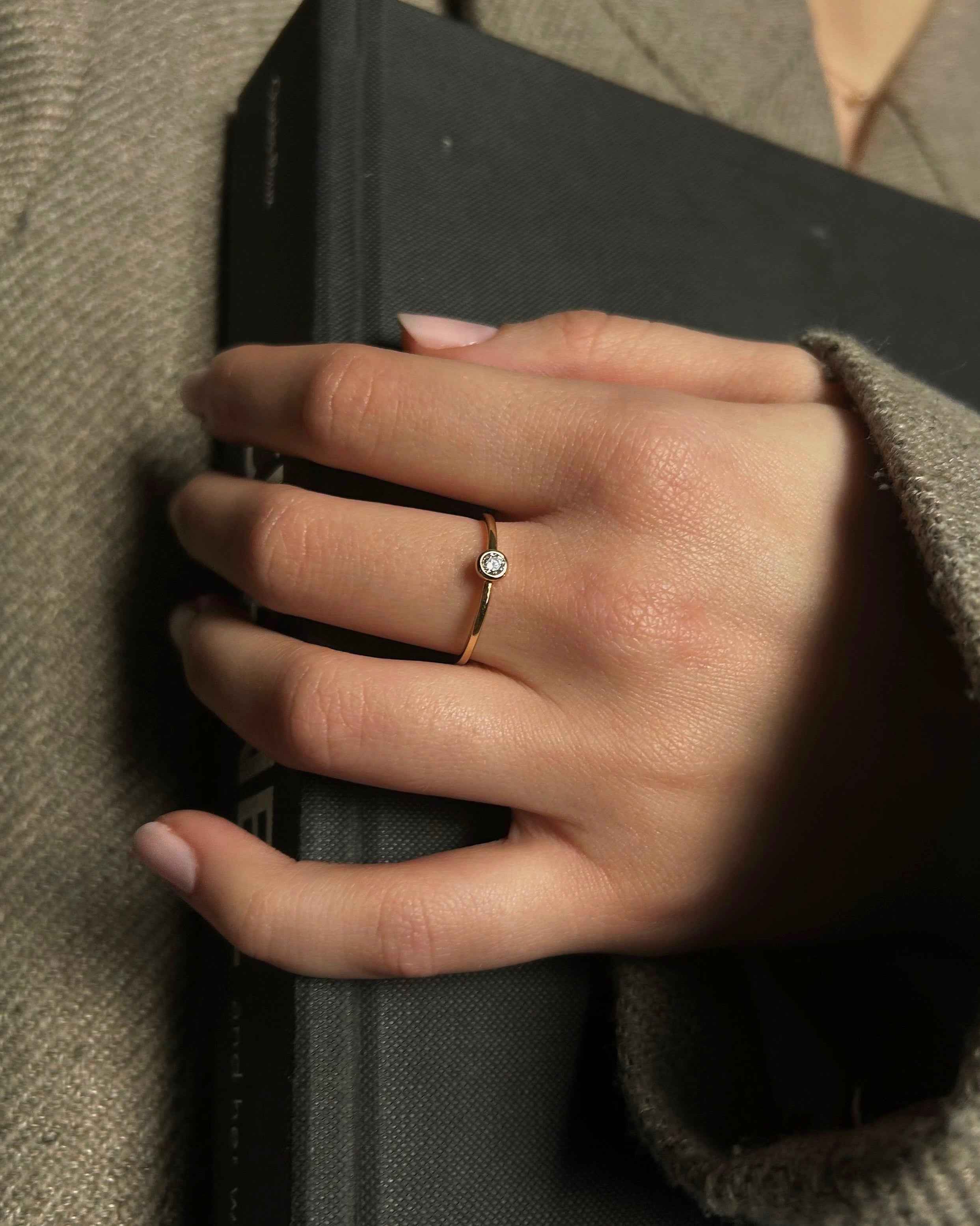 Dorian Round Bezel Stacking Ring