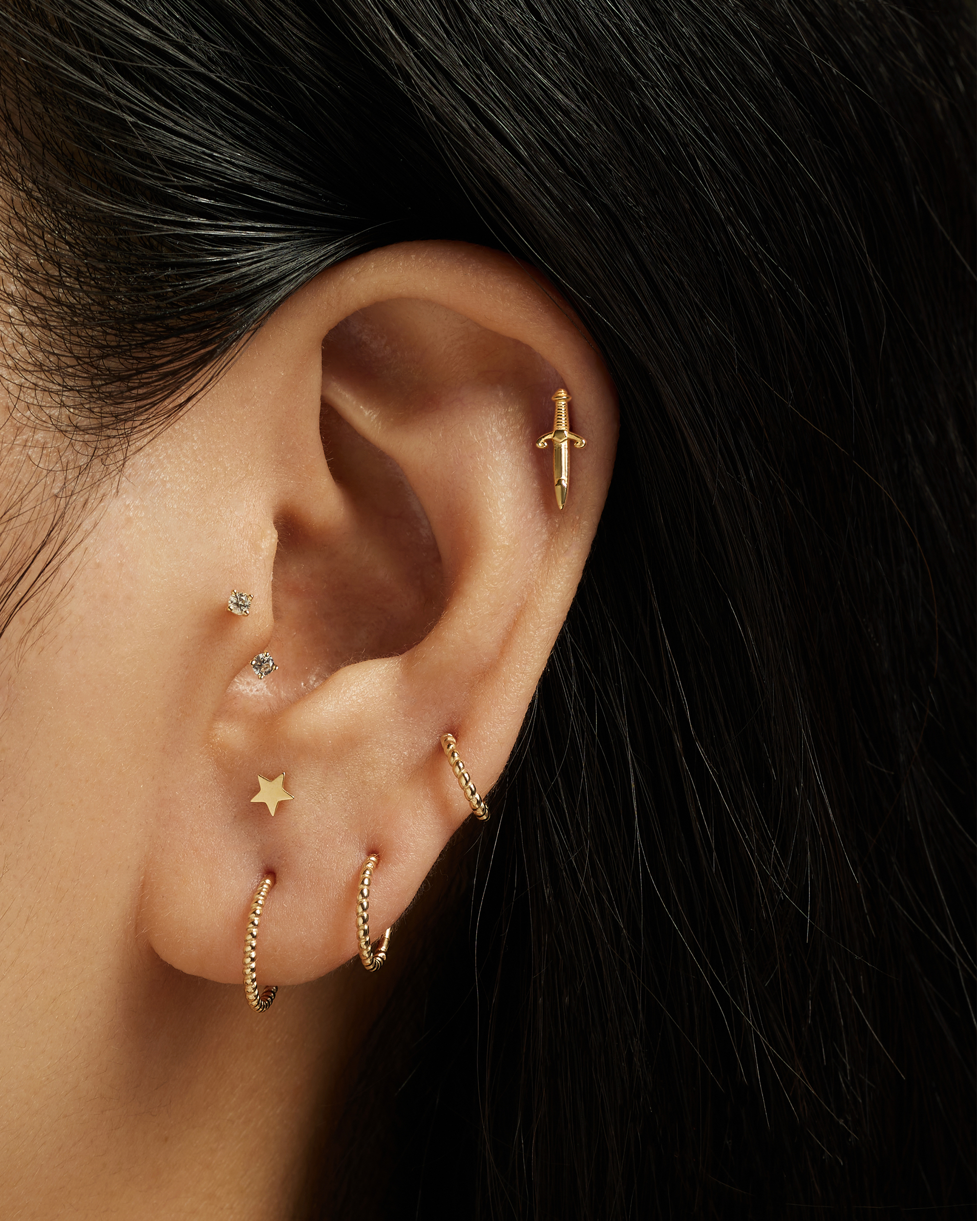 14k Ride or Die Rook Earring
