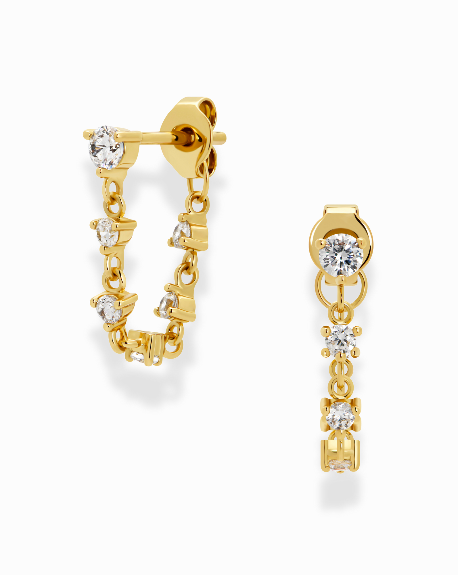 Lucy Chain Studs - Mod + Jo - Jewelry built to last, advanced plating technology