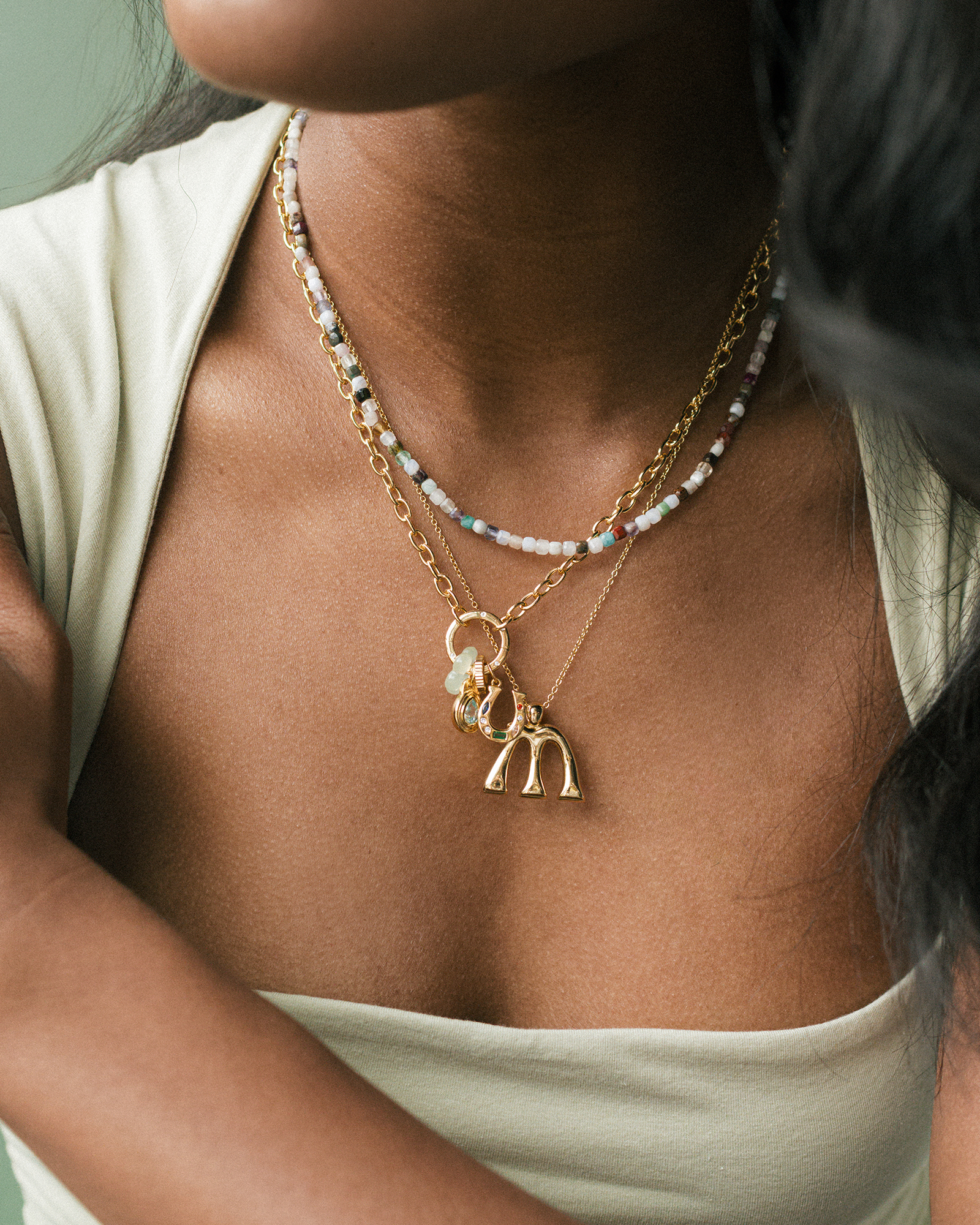 Blake Bubble Letter Necklace - Mod + Jo - Jewelry built to last, advanced plating technology