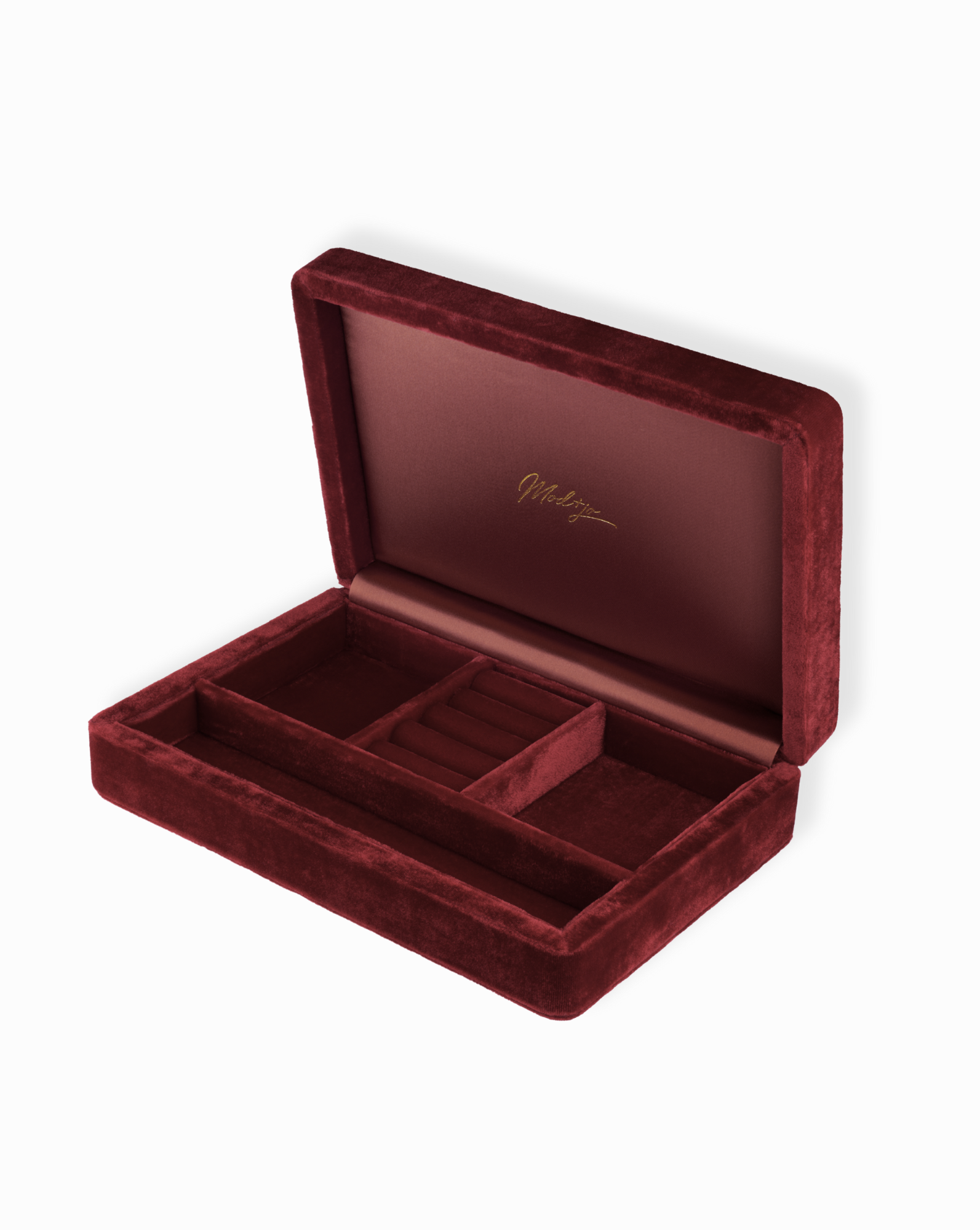Red  Velvet  Box with Gold Rope Accent 4 main image 4
