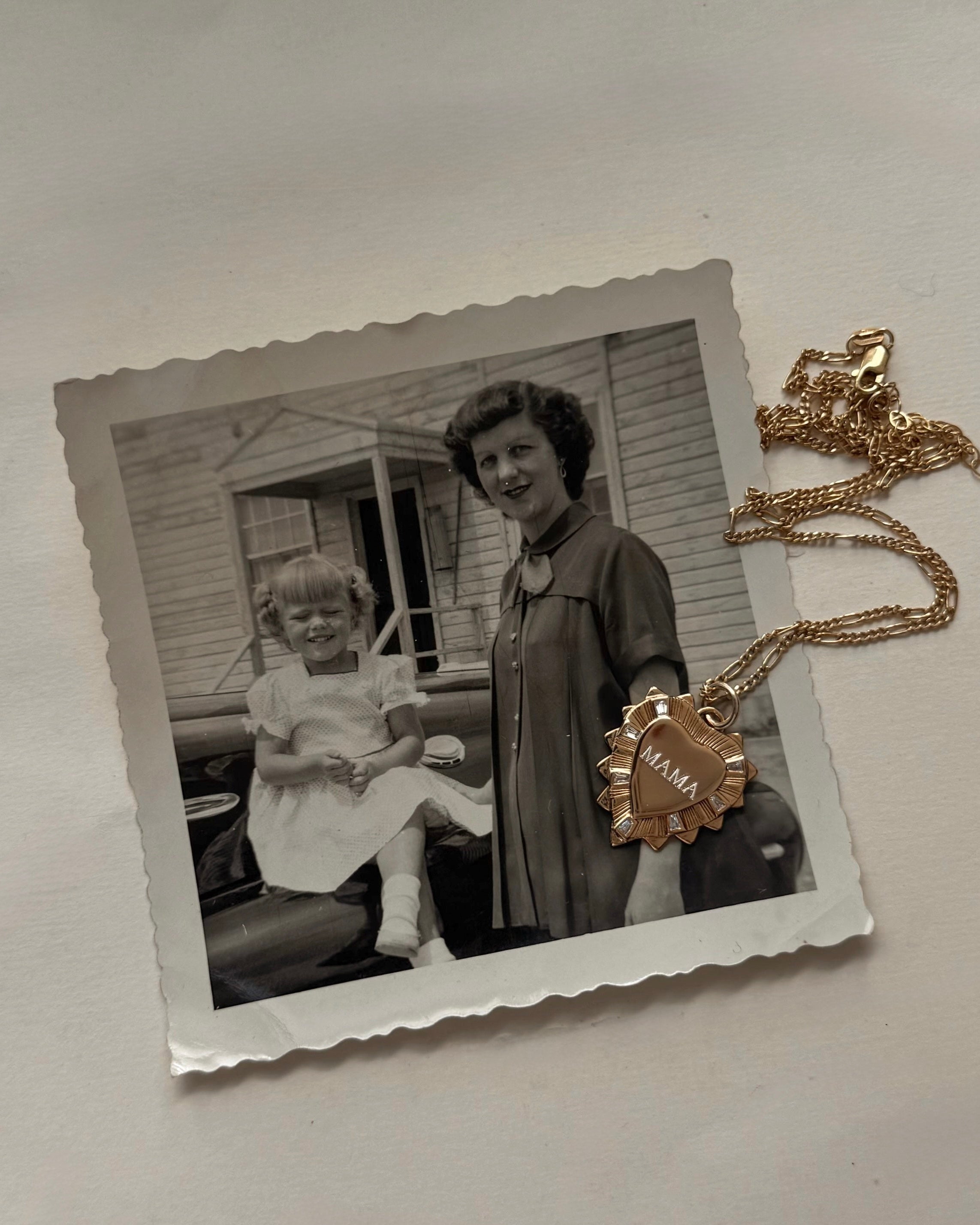 engraved charm with old family photo | mod + jo