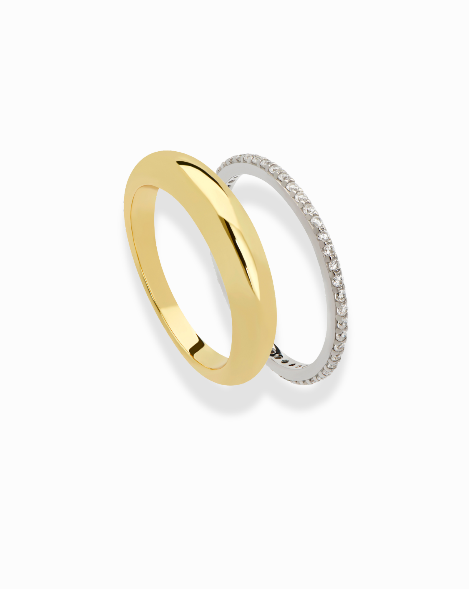 Shiloh Pave + Riley Dome Ring Set