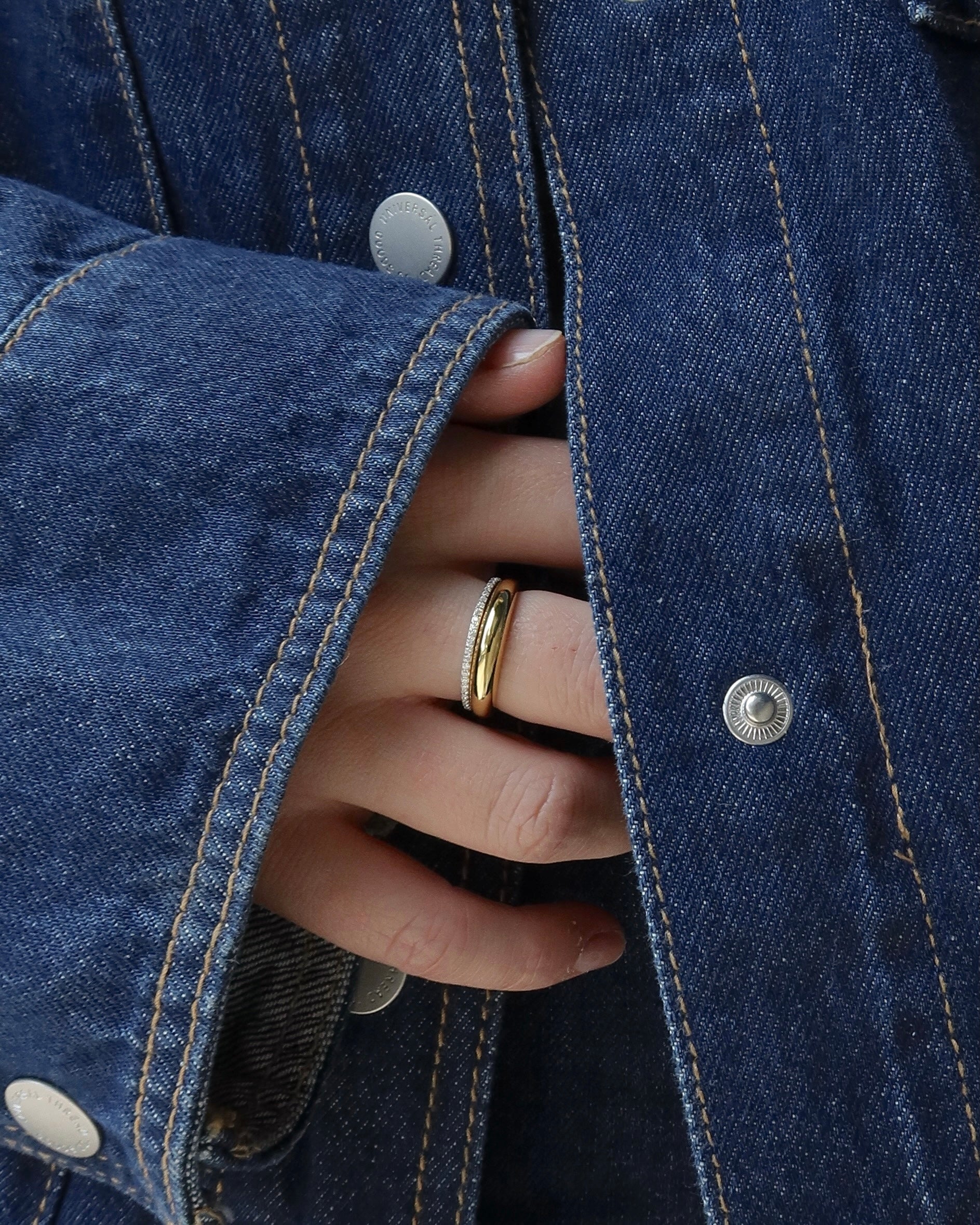 Shiloh Pave + Riley Dome Ring Set