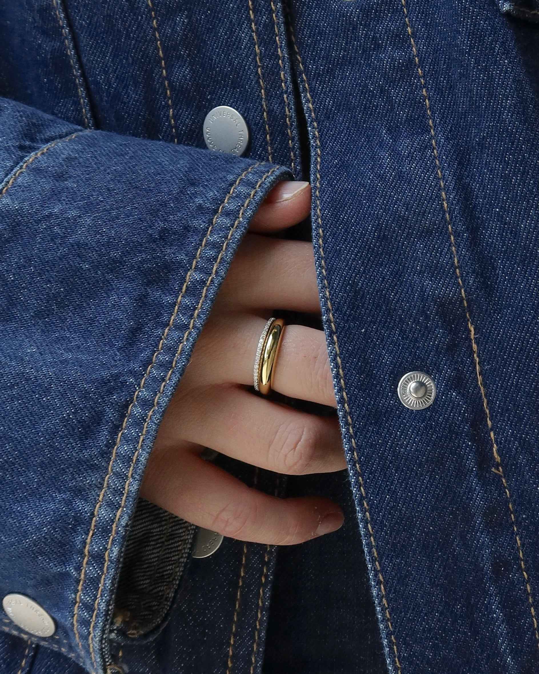 Shiloh Pave + Riley Dome Ring Set