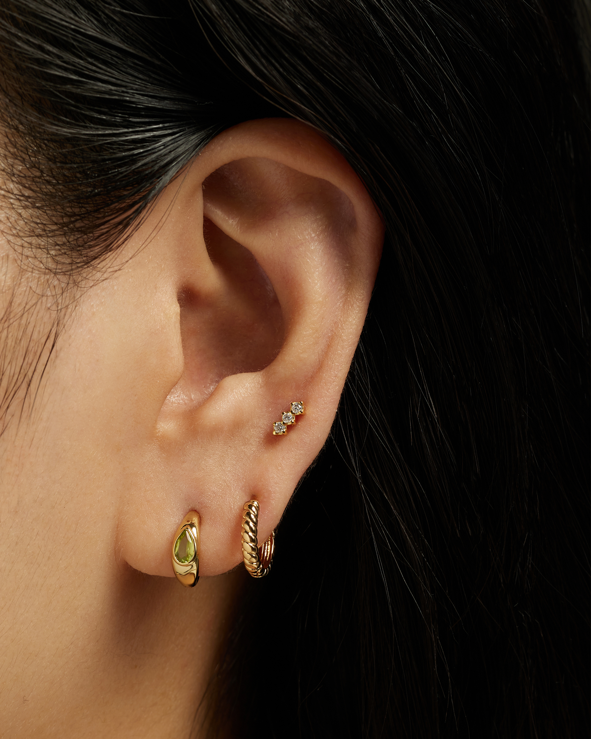 Tally Pear Huggie Hoops