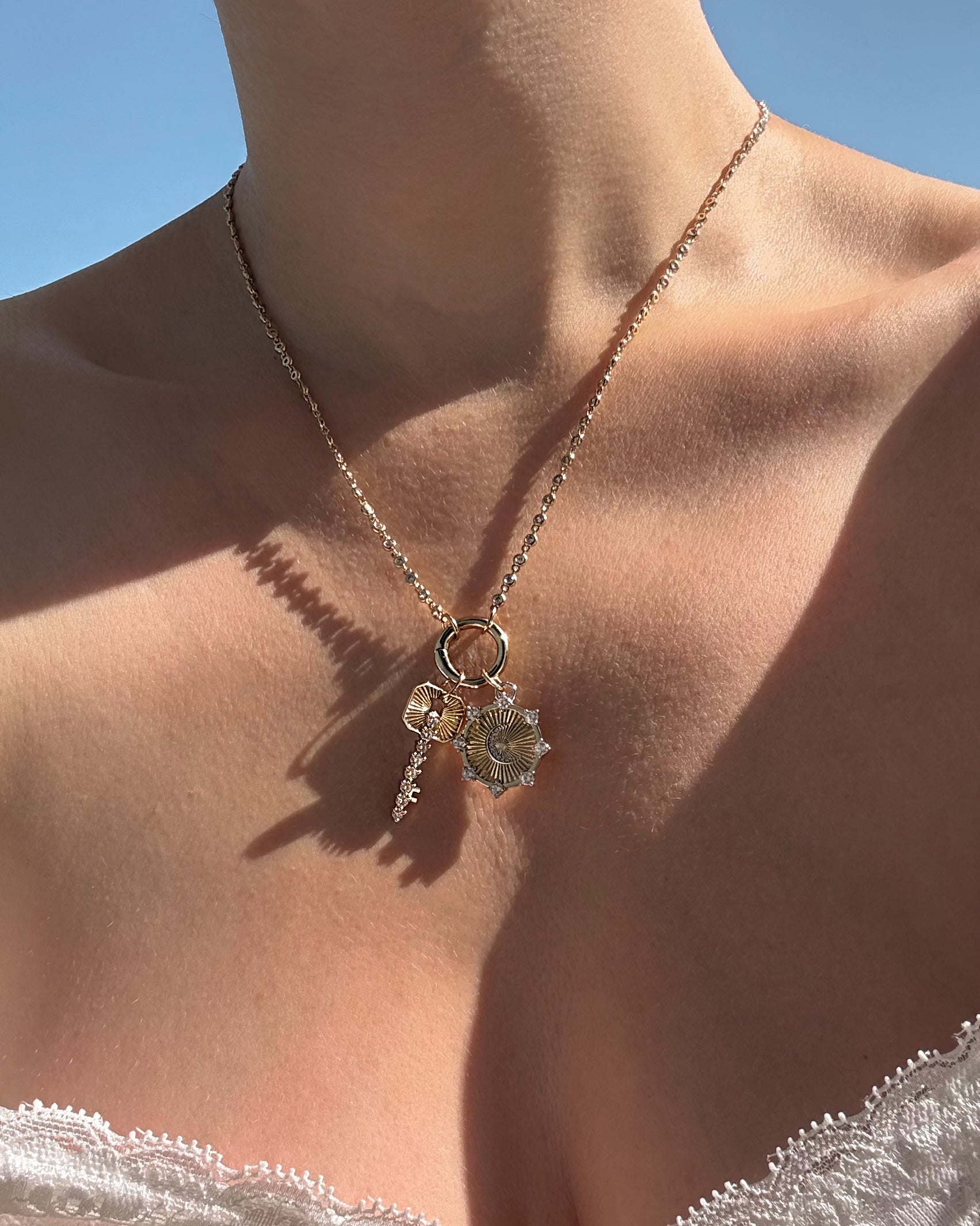 Callum Tennis Charm Clip Necklace | Mod + Jo