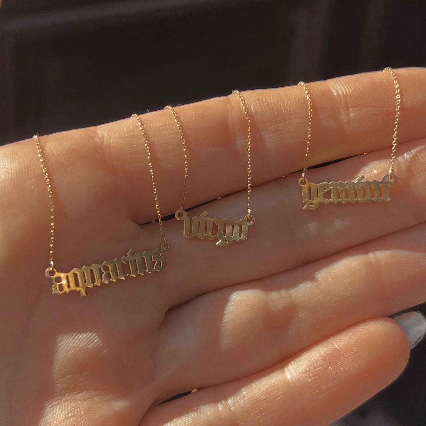 14k Petite Zodiac Pendant