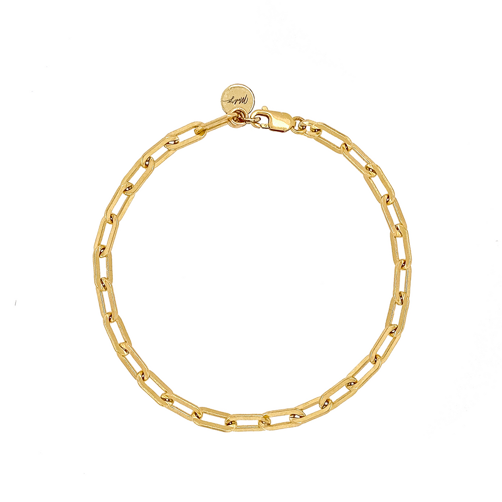 14K Gold Large Open Link Chain Bracelet