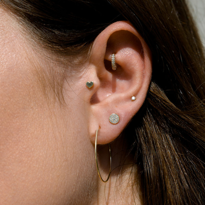 Porter Lyons 14k Diamond Pave Mini Hoop - Mod + Jo