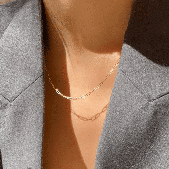 14k Rosi Paperclip Necklace - Mod + Jo