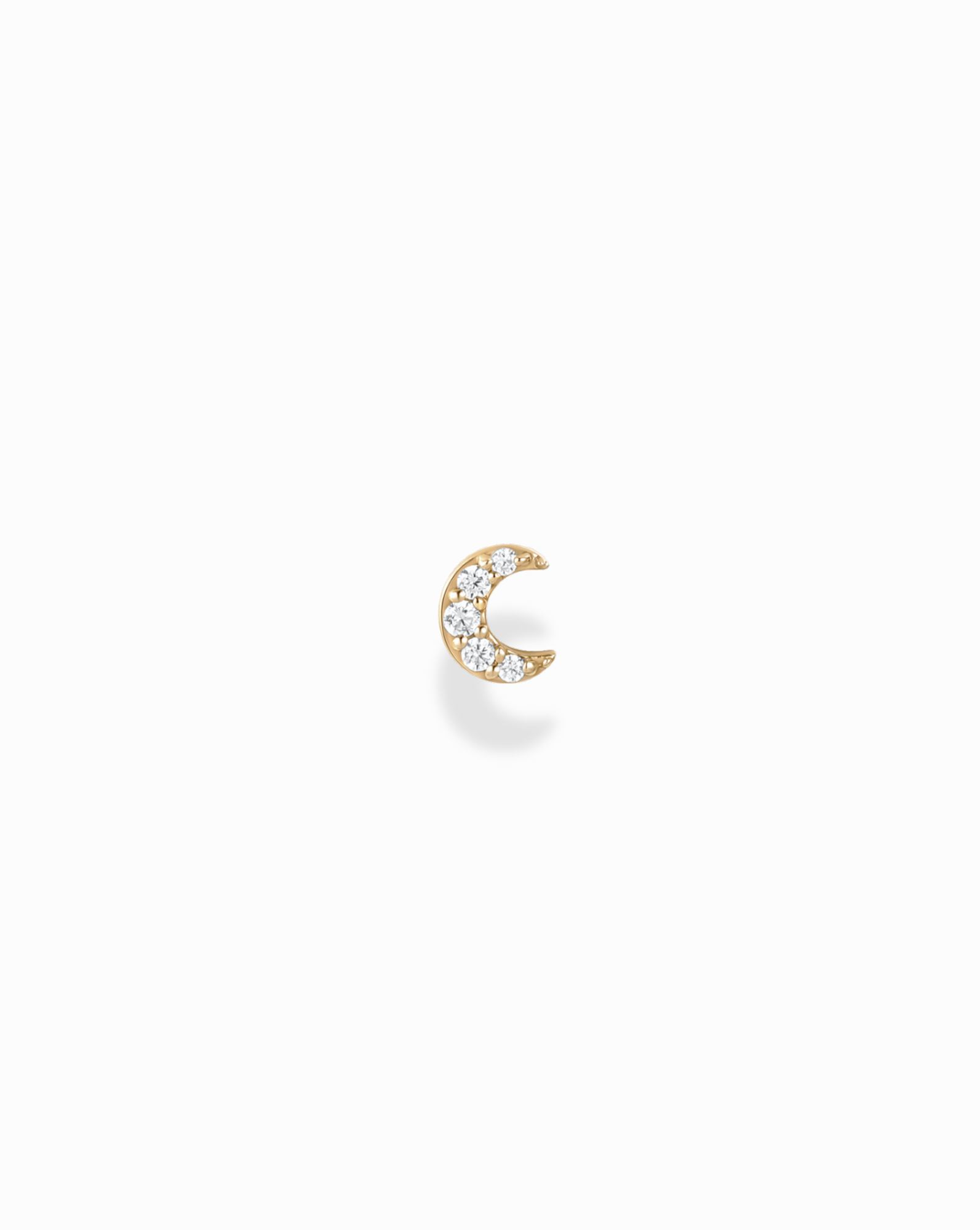 14k Pave Moon Stud - Mod + Jo