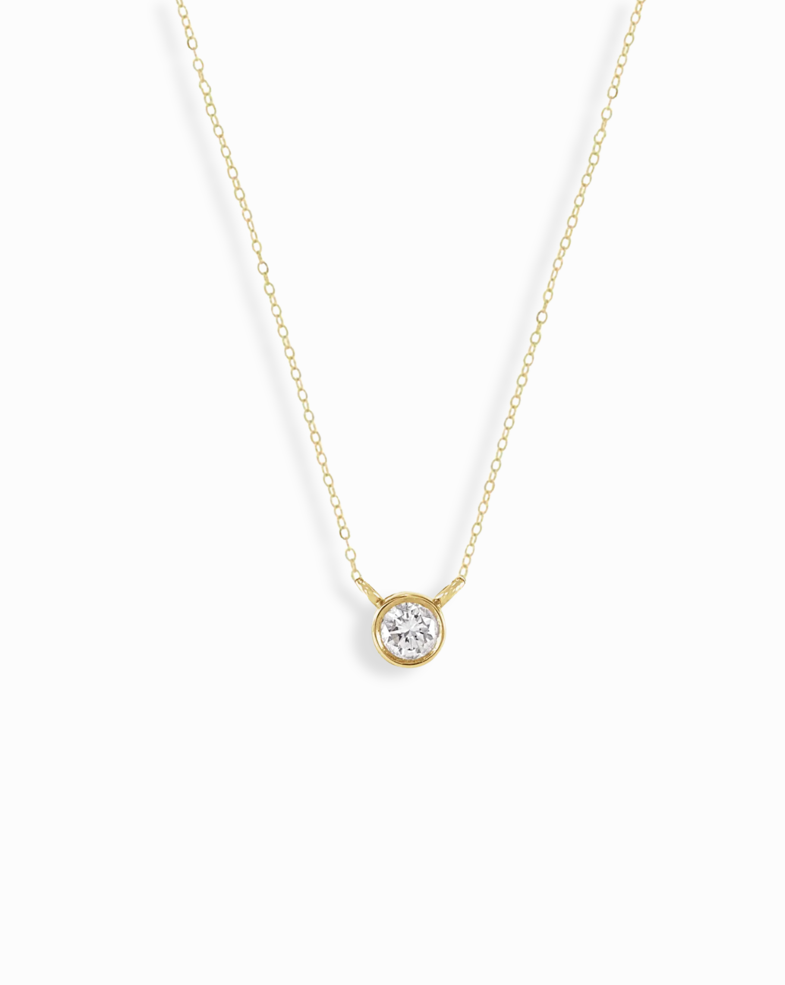 14k Solitaire Diamond Necklace - Mod + Jo