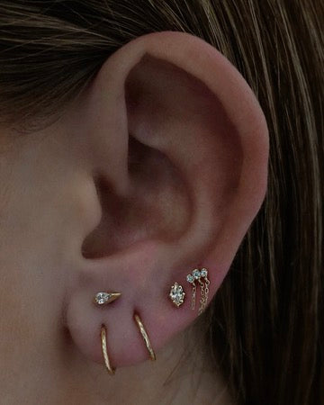 14k Champagne Supernova Stud