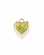 Mod + Jo Davie Heart Birthstone Locket Charm in gold with a green gemstone inlay.