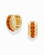 The *Preorder* Evy Raised Gemstone Hoops by Mod + Jo feature 18k gold-plated hoops with five round orange natural semi-precious stones set in the center, shown against a white background.