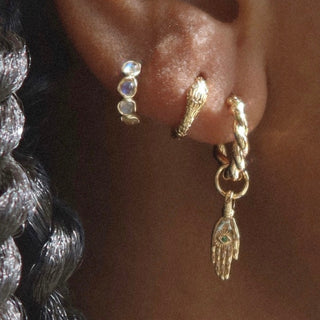 14k Phoenix Moonstone Hoop