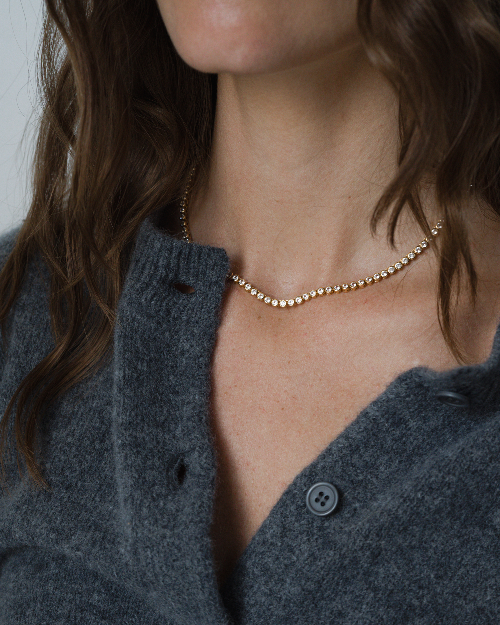 Emma Bezel Tennis Necklace