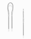 A pair of Mila Smooth Threader Huggies by Mod + Jo, minimalist silver hypoallergenic earrings with an open loop design, each featuring two thin dangling vertical bars, shown from the front and side views on a white background.
