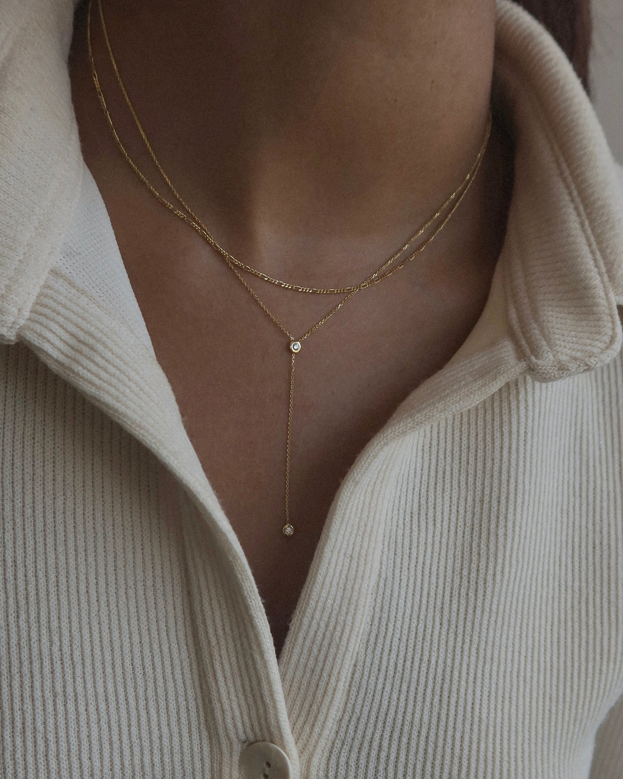 14k Zinnia Lariat Necklace