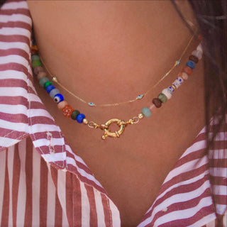 Enamel Evil Eye Necklace
