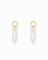 Mod + Jo Cove Sapphire Earring Charms featuring two gold hoop charms, each with a marquise-cut lab-grown white sapphire pendant in a floating setting.