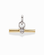 The Elliot Toggle Charm by Mod + Jo is a gold-plated bar pendant displayed on a white background, accented with a silver ring and bail. Three silver loops hold the bar at the center, highlighting its modern and minimalist jewelry design.