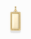 Gold Hattie Engravable Charm, a rectangular tablet pendant with a beaded border and a top bail.