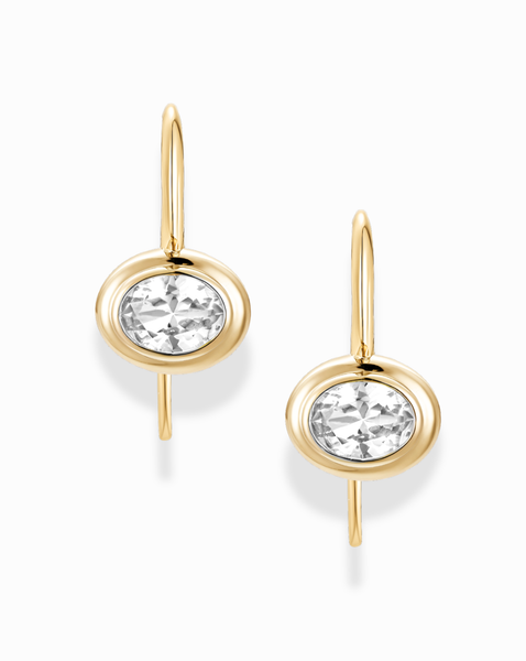 Lucia Oval French Hook Earrings | Mod + Jo