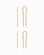 Mila Smooth Threader Huggies Set featuring two pairs of gold threader earrings, each with a curved hoop connected by a short chain to a slender bar pendant.