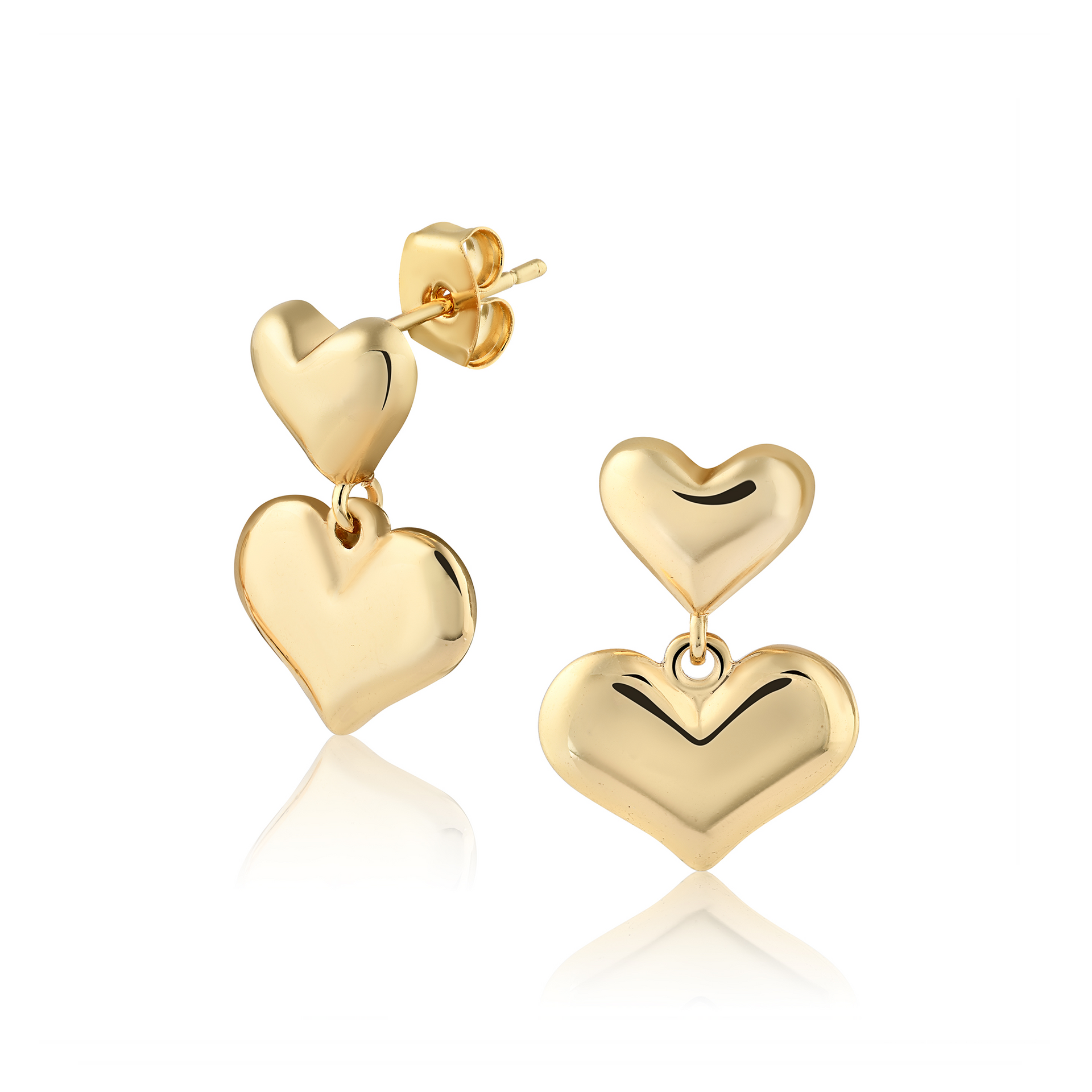 NY&Co Heart Earrings Color: Gold Toned Style: - Depop