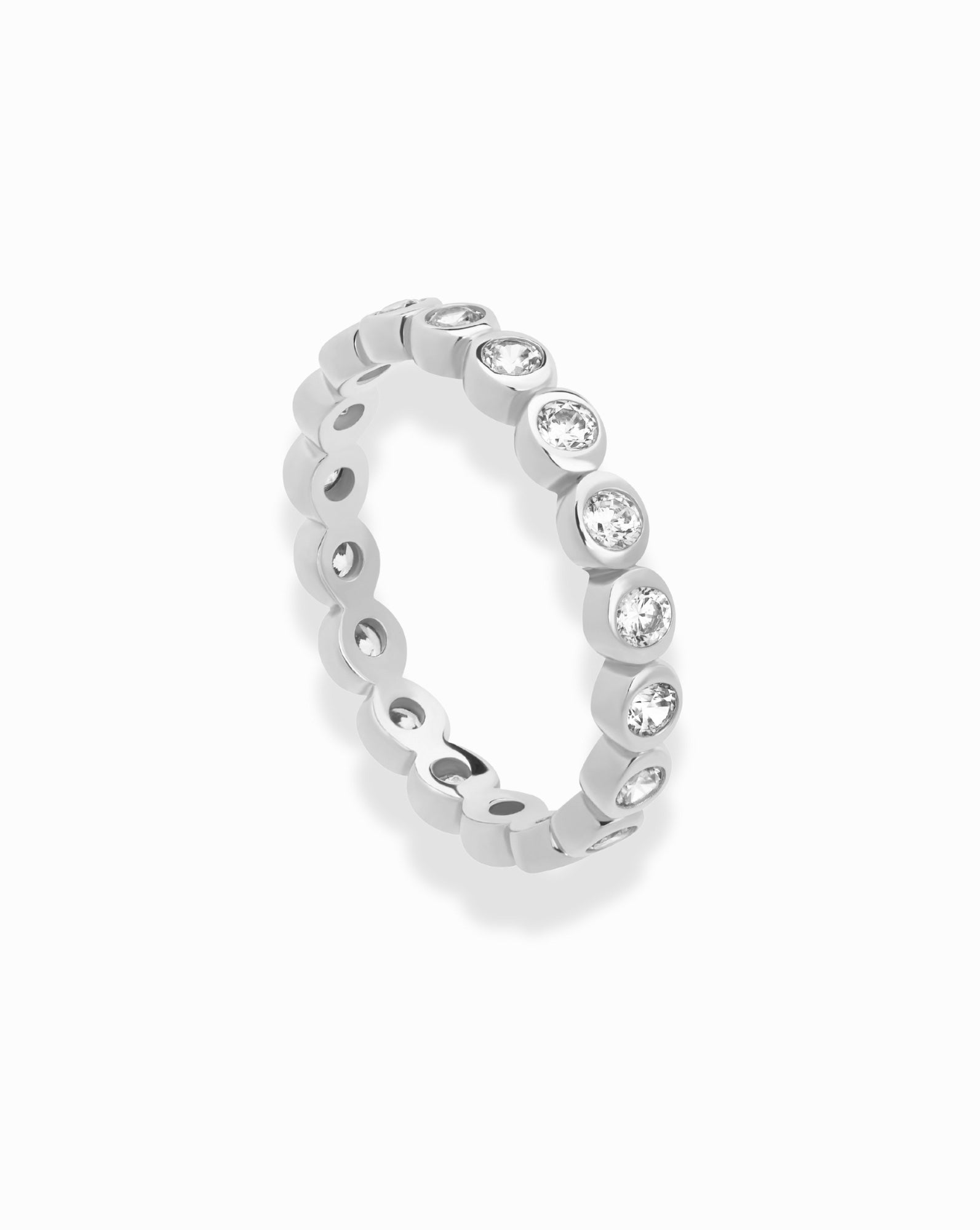Nina Round Bezel Eternity Ring - Mod + Jo - Jewelry built to last, advanced plating technology