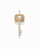 The Noah Key Charm by Mod + Jo is a gold plated, key-shaped pendant embellished with sparkling white gemstones. Featuring a rectangular top with a star-shaped cutout and an intricate, decorative design on a white background, this elegant charm is symbolic jewelry perfect for any occasion.