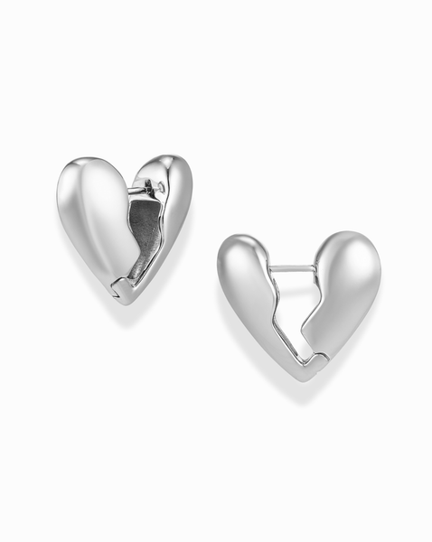 ☆ENGBROX☆ puffy heart earring EBEA22050 Puffy Broken Heart Hoops | Mod + Jo