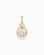 The *Preorder* Tove Sapphire Bezel Charm by Mod + Jo is a 14k gold pendant with a single round lab-grown sapphire in a bezel setting and a small loop for necklaces, shown on a plain white background.