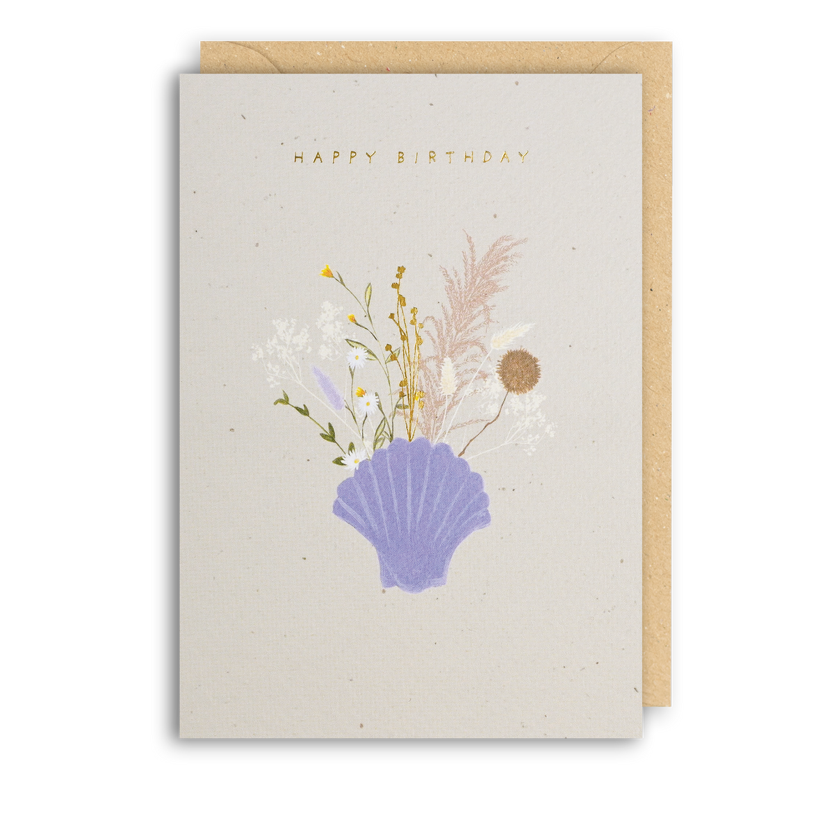 Shell Flower Vase Birthday Card